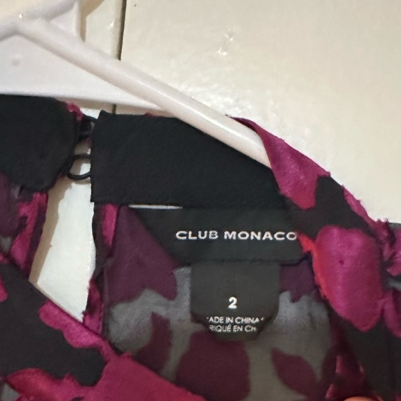 New CLUB MONACO Burnout Long Sleeve Swing Mini Dress Pink Mix Rose - Picture 9 of 10